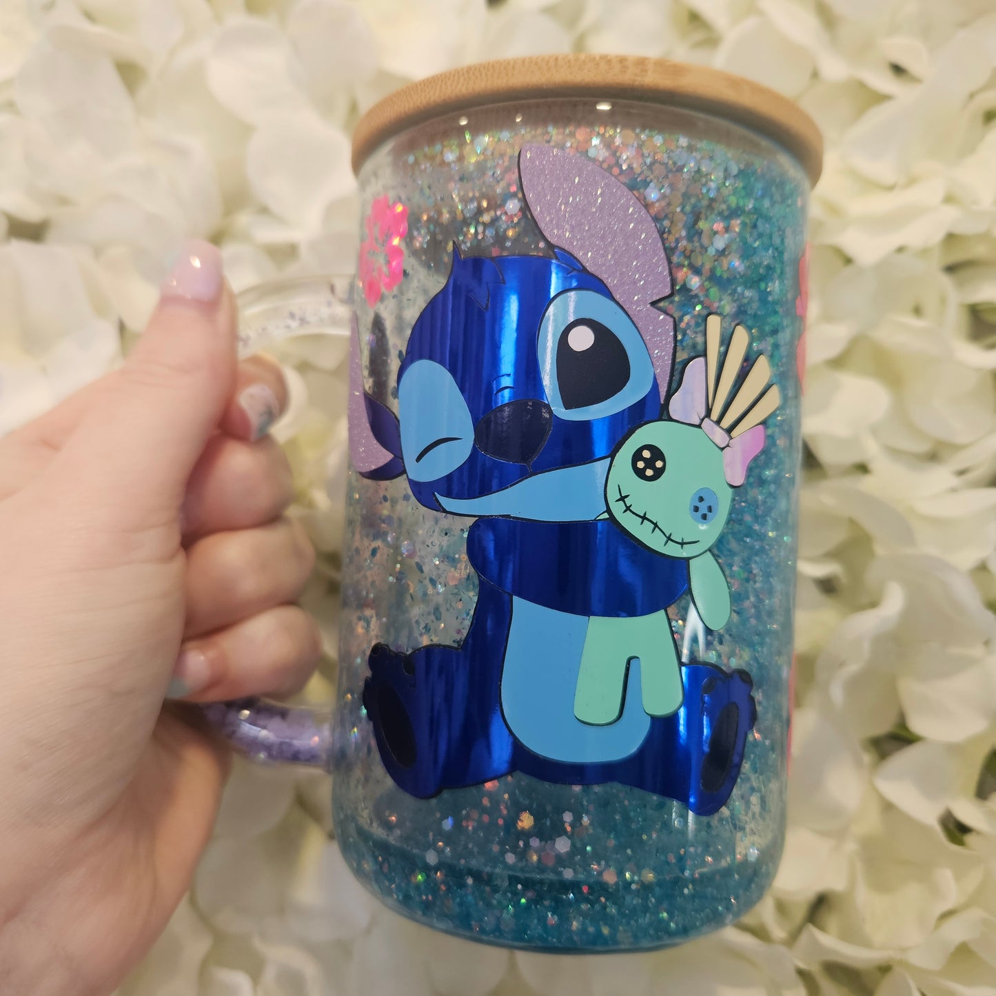 Stitch snowglobe handle snowglobe mug