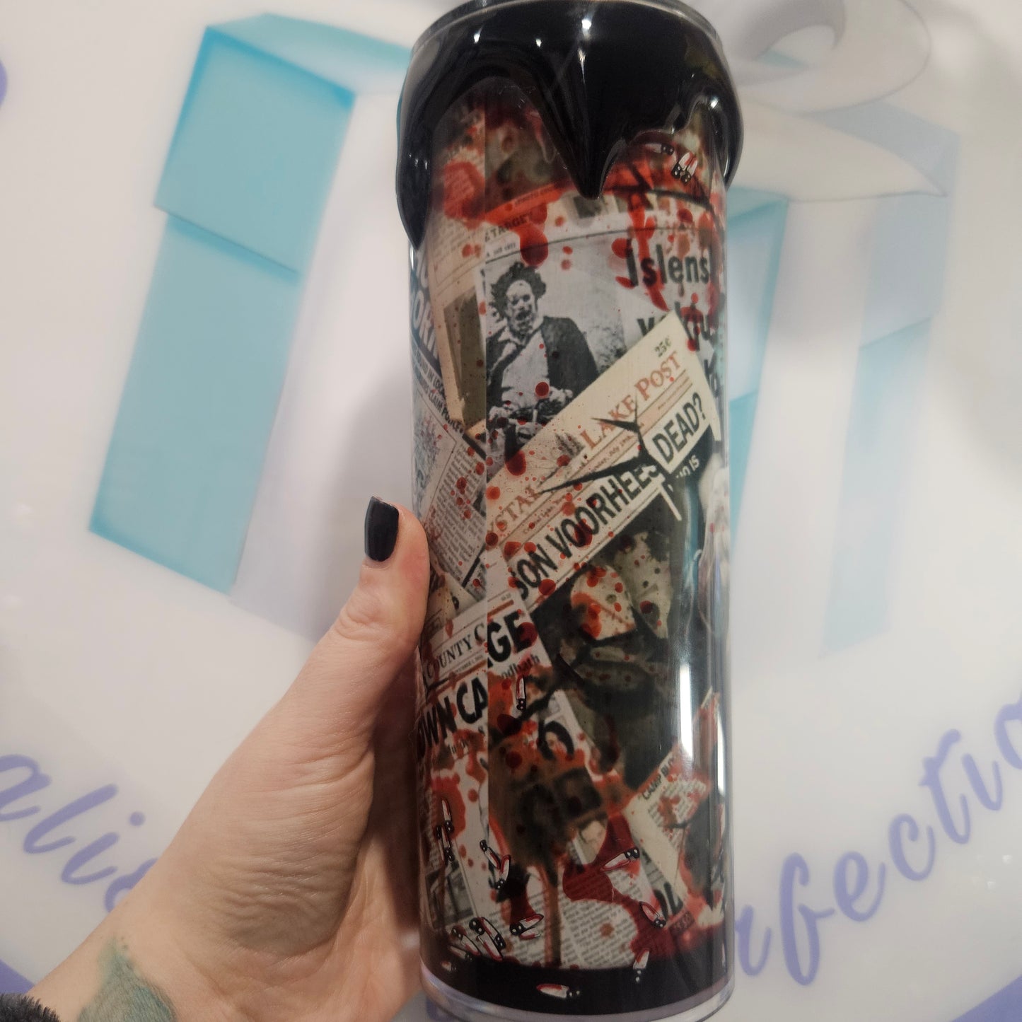 Terrifier blood drip tumbler