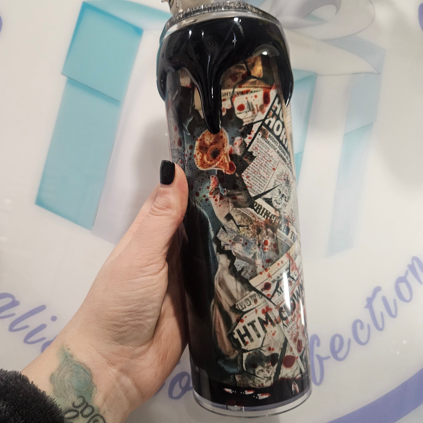 Terrifier blood drip tumbler