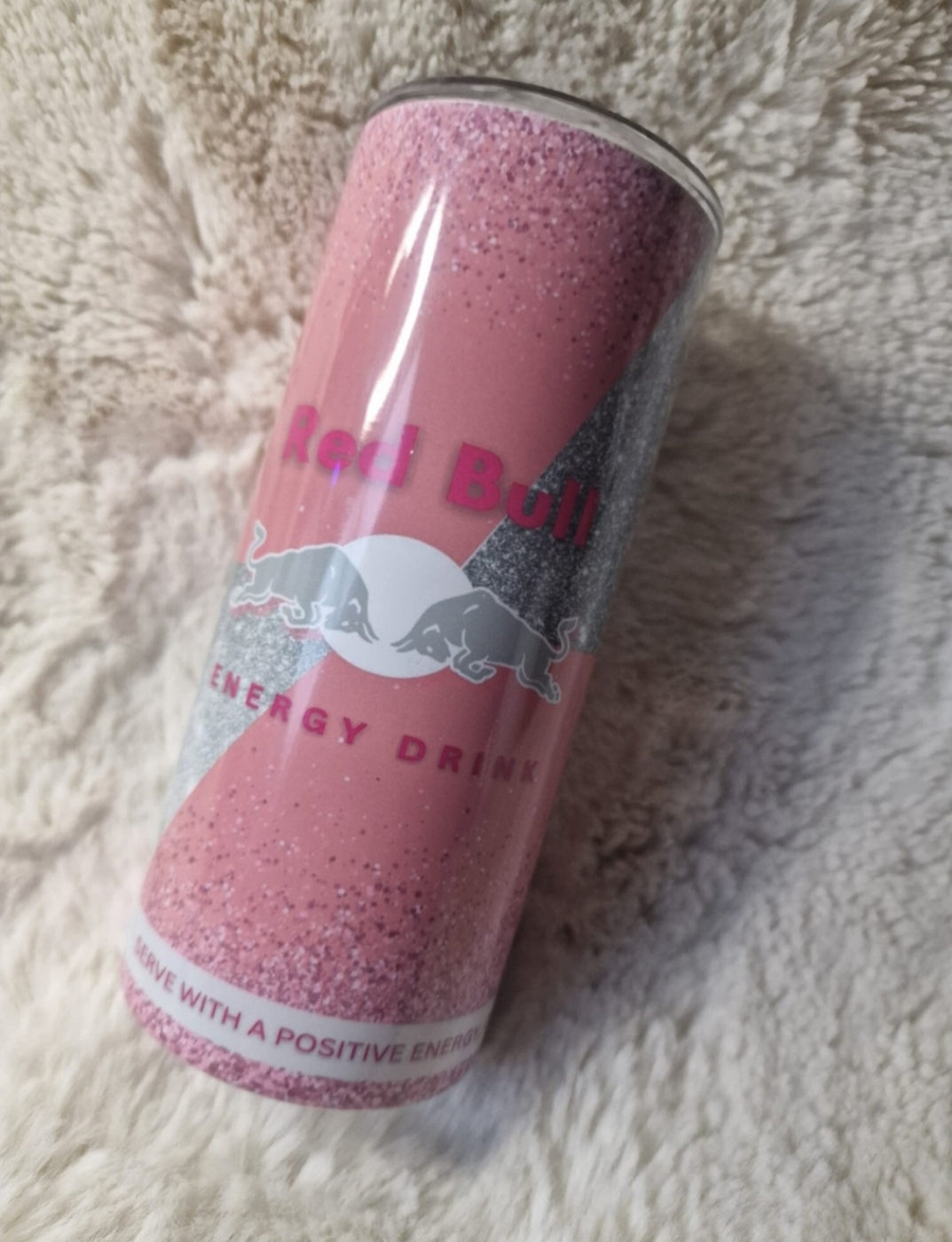 20oz pink glitter redbull