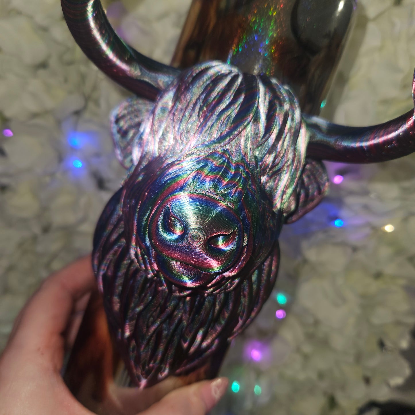 Holo Highland cow tumbler