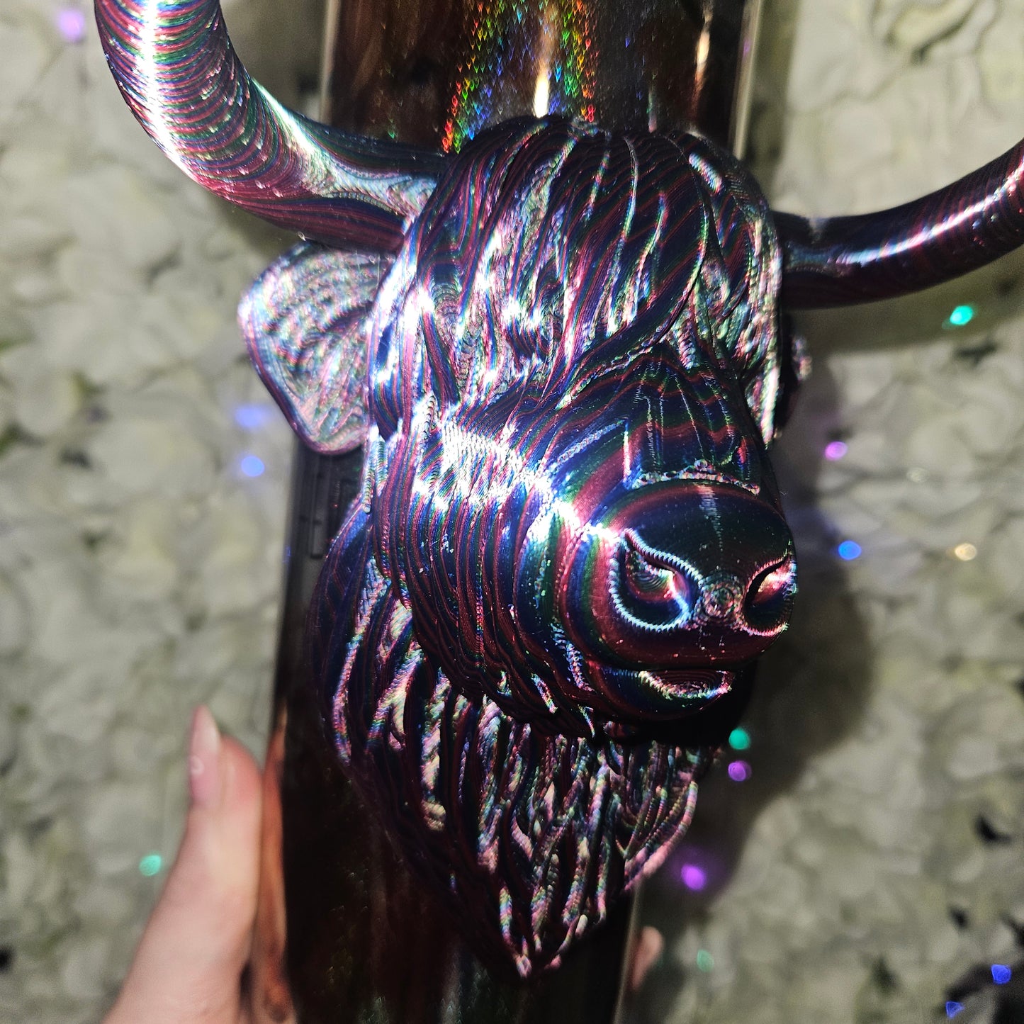 Holo Highland cow tumbler