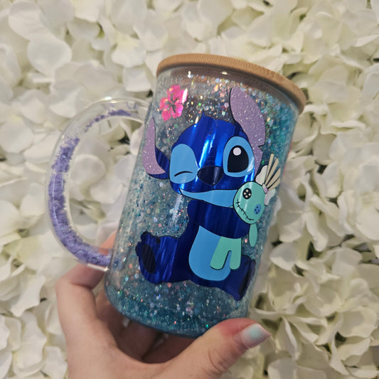 Stitch snowglobe handle snowglobe mug