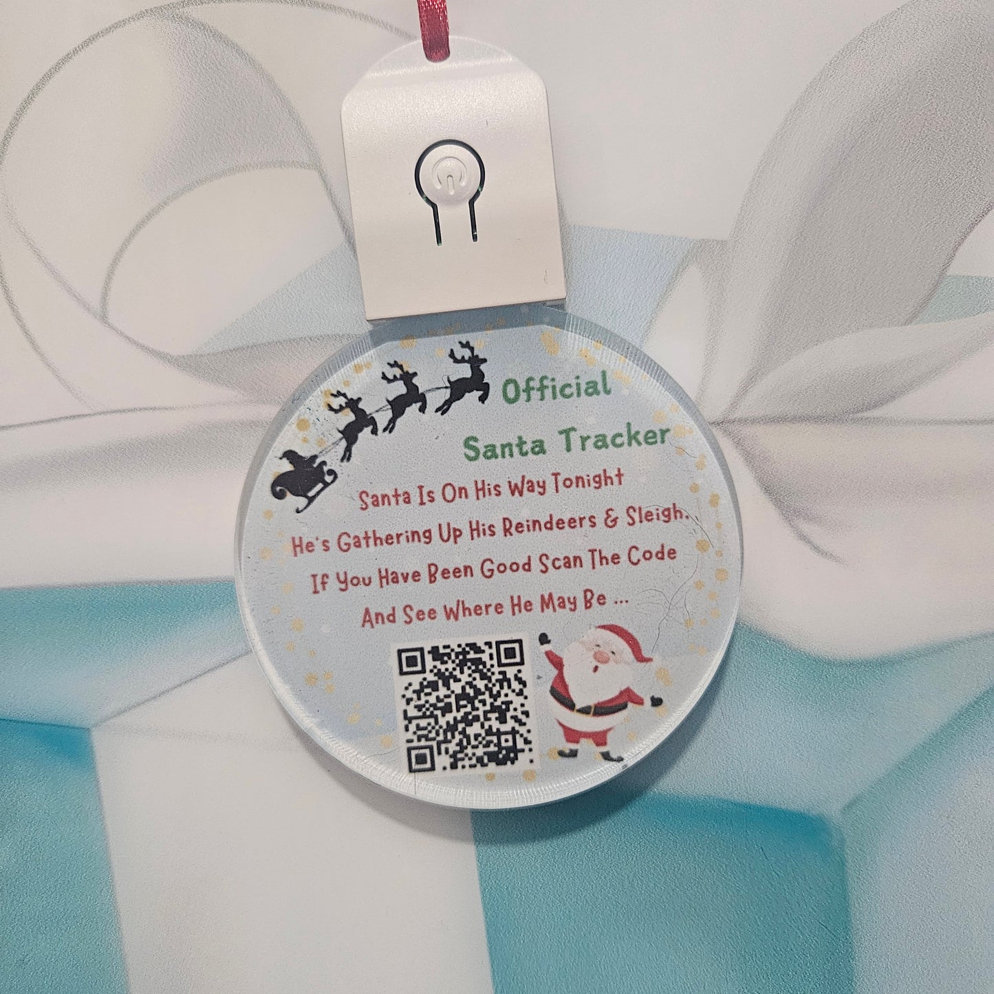 Led santa tracker bauble