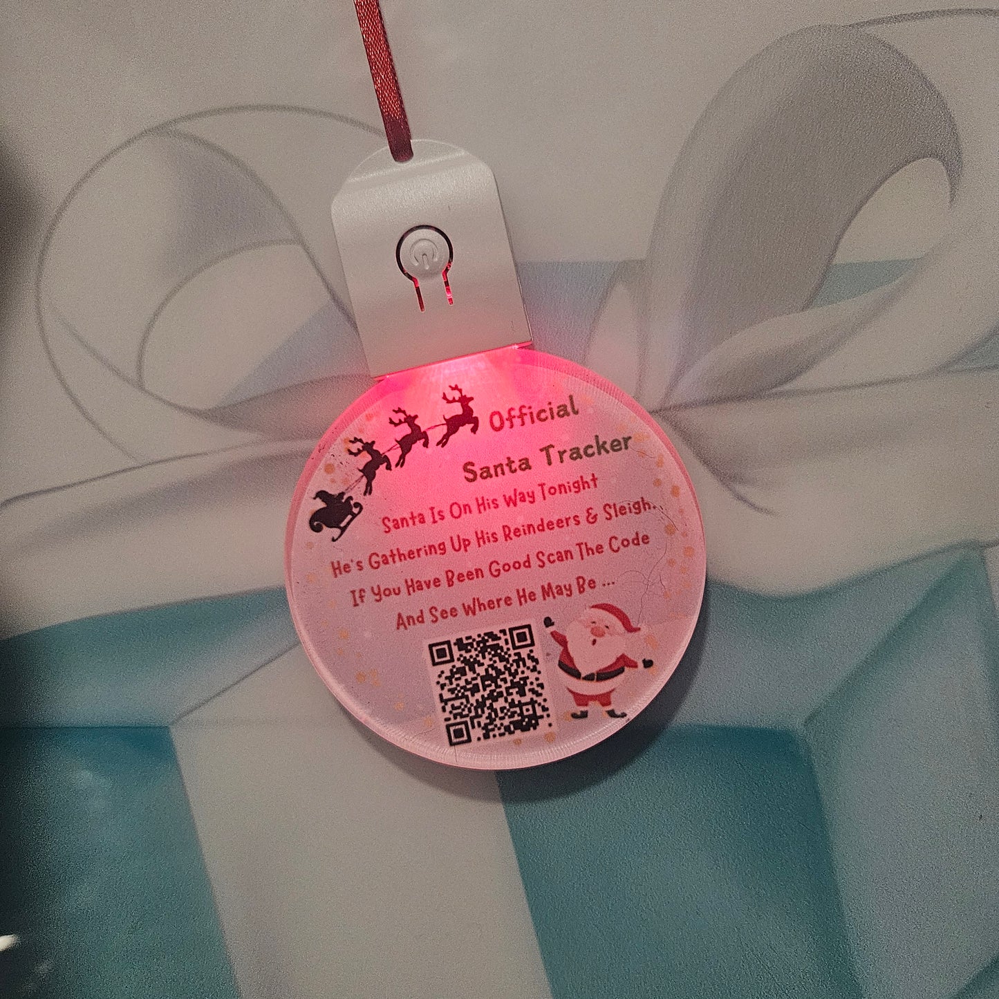 Led santa tracker bauble