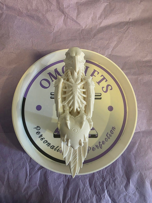 Skeleton Crow and Heart Handle