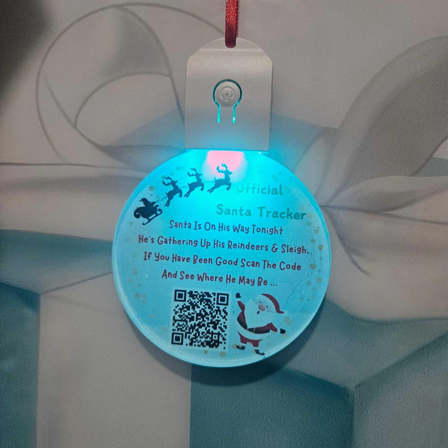 Led santa tracker bauble